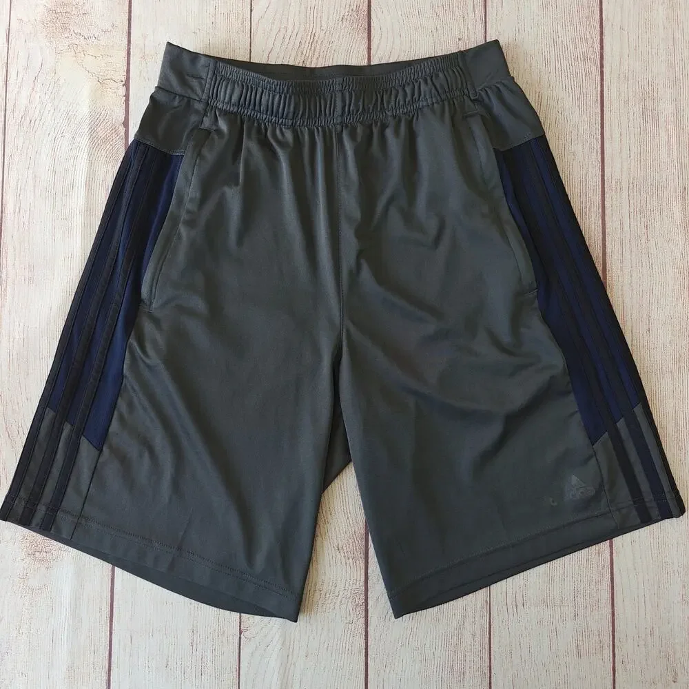 Adidas Aeroready triple stripe zip pocket athletic shorts sz S
